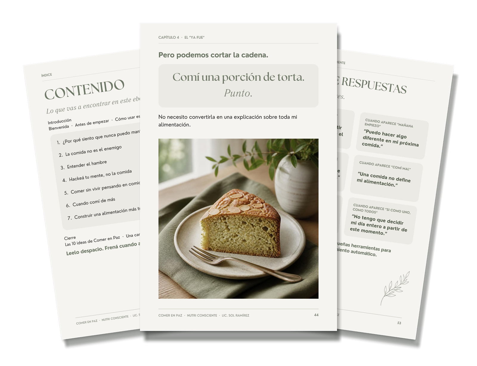 Páginas interiores del ebook Comer en Paz